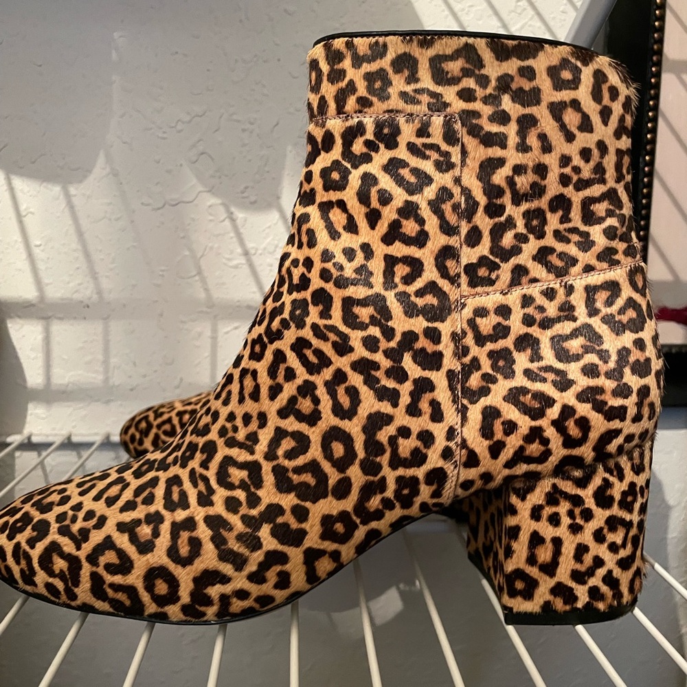 Cole Haan Leopard Calf Skin Booties